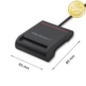 Qoltec Inteligentny czytnik chipowych kart ID SCR-0642 | USB 2.0 + Adapter USB-C