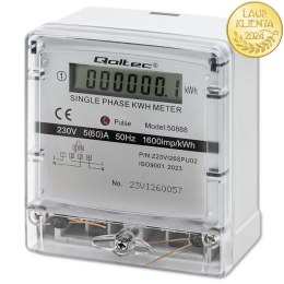 Qoltec Jednofazowy elektroniczny licznik | miernik zużycia energii | 230V | LCD