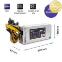 Qoltec Zasilacz PCI-E 1800W | 80 Plus Platinum | Gaming Miner