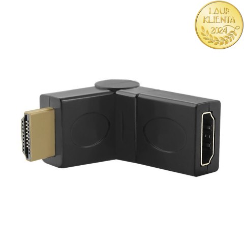 Qoltec Adapter HDMI A męski | HDMI A żeński | kątowy | obrotowy