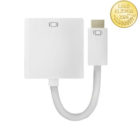 Qoltec Adapter Mini DVI na DVI (24+5) | Full HD | 0.16m