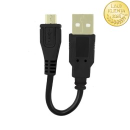 Qoltec Adapter USB A męski | micro USB B męski | 0.1m
