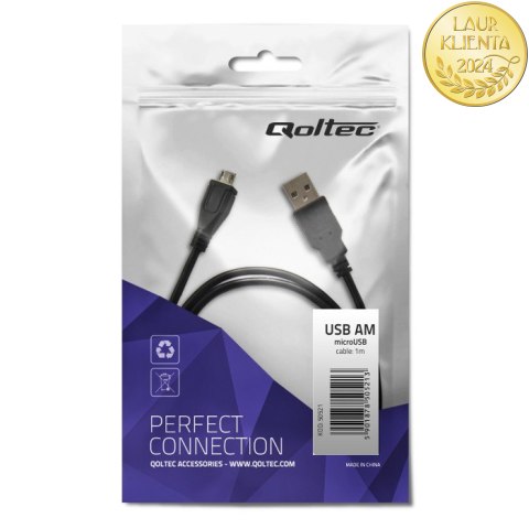 Qoltec Kabel USB A męski | micro USB B męski | 1m