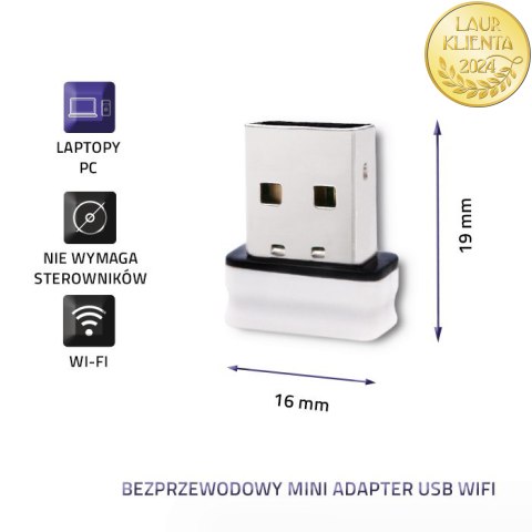 Qoltec Bezprzewodowy Mini Adapter USB Wi-Fi | Standard N