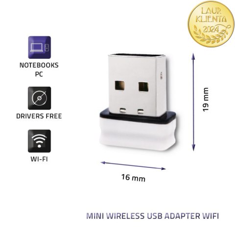 Qoltec Bezprzewodowy Mini Adapter USB Wi-Fi | Standard N