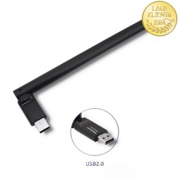Qoltec Bezprzewodowy adapter Wi-Fi USB z anteną | standard N