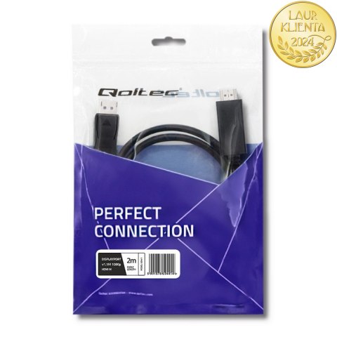 Qoltec DisplayPort v1.1 męski | HDMI męski | 4K | 2m