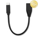 Qoltec Kabel USB 3.1 typ C męski | USB 3.0 A żeński | 0.2m