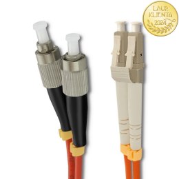 Qoltec Patchcord światłowodowy LC/UPC - FC/UPC | Multimode | 50/125 | OM2 | Duplex | 1m