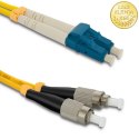 Qoltec Patchcord światłowodowy LC/UPC - FC/UPC | Singlemode | 9/125 | G652D | Duplex | 3m