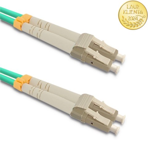 Qoltec Patchcord światłowodowy LC/UPC - LC/UPC | Multimode | 50/125 | OM3 | Duplex | 5m