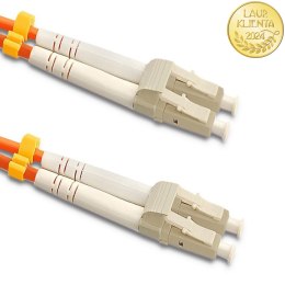 Qoltec Patchcord światłowodowy LC/UPC-LC/UPC | Multimode | 50/125U | OM2 | Duplex | 3m