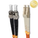 Qoltec Patchcord światłowodowy LC/UPC - ST/UPC | Multimode | 50/125 | OM2 | Duplex | 1m