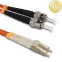 Qoltec Patchcord światłowodowy LC/UPC - ST/UPC | Multimode | 50/125 | OM2 | Duplex | 2m