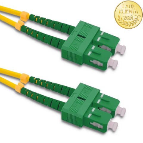 Qoltec Patchcord światłowodowy SC/APC - SC/APC | Singlemode | 9/125 | G652D | Duplex | 0.5m