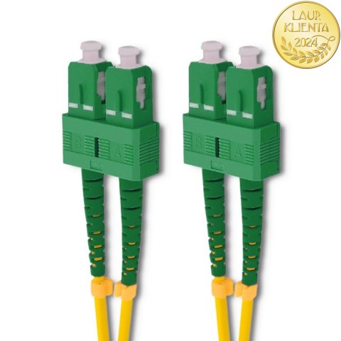 Qoltec Patchcord światłowodowy SC/APC - SC/APC | Singlemode | 9/125 | G652D | Duplex | 3m