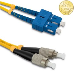 Qoltec Patchcord światłowodowy SC/UPC - FC/UPC | Singlemode | 9/125 | G652D | Duplex | 1m