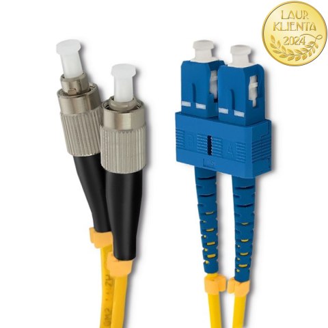 Qoltec Patchcord światłowodowy SC/UPC - FC/UPC | Singlemode | 9/125 | G652D | Duplex | 5m