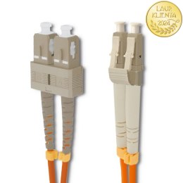 Qoltec Patchcord światłowodowy SC/UPC - LC/UPC | Multimode | 50/125 | OM2 | Duplex | 5m