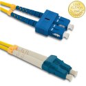 Qoltec Patchcord światłowodowy SC/UPC - LC/UPC | Singlemode | 9/125 | G652D | Duplex | 1m