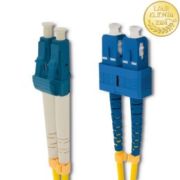 Qoltec Patchcord światłowodowy SC/UPC - LC/UPC | Singlemode | 9/125 | G652D | Duplex | 5m