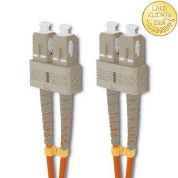 Qoltec Patchcord światłowodowy SC/UPC - SC/UPC | Multimode | 50/125 | OM2 | Duplex | 3m