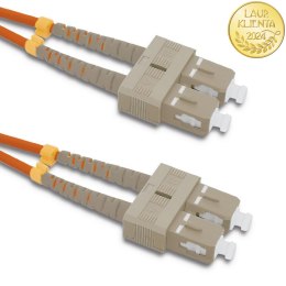 Qoltec Patchcord światłowodowy SC/UPC - SC/UPC | Multimode | 50/125 | OM2 | Duplex | 5m