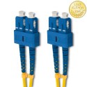 Qoltec Patchcord światłowodowy SC/UPC - SC/UPC | Singlemode | 9/125 | G652D | Duplex | 2m