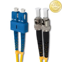 Qoltec Patchcord światłowodowy SC/UPC - ST/UPC | Singlemode | 9/125 | G652D | Duplex | 1m