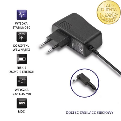 Qoltec Zasilacz wtyczkowy 10W | 5V | 2A | 4.0*1.35
