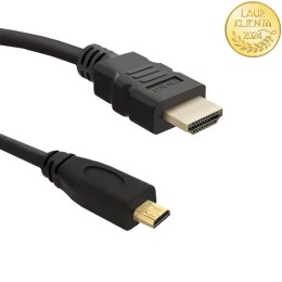 Qoltec Kabel HDMI A męski | Micro HDMI D męski | 2m