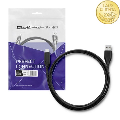 Qoltec Kabel USB 3.1 typ C męski | USB 2.0 A męski | 1.5m