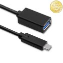 Qoltec Kabel USB 3.1 typ C męski | USB 3.0 typ A żeński | 0.25m