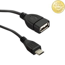 Qoltec Kabel USB OTG 2.0 A żeński | Micro USB B męski | 0.2m