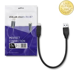 Qoltec Kabel USB typ C 3.1 męski | USB 3.0 typ A męski | 0.25m