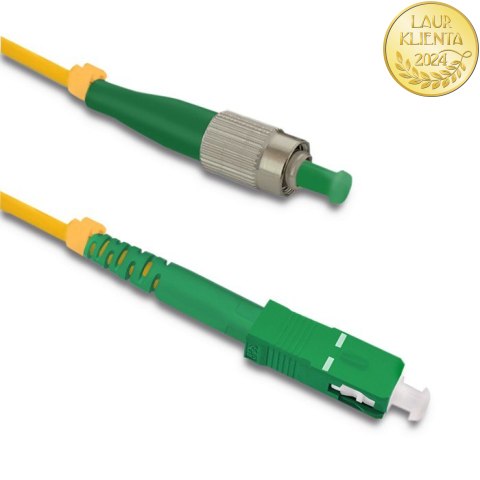 Qoltec Patchcord światłowodowy FC/APC - SC/APC | Singlemode | 9/125 | G652D | Simplex | 15m