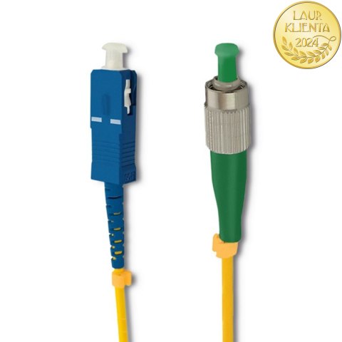 Qoltec Patchcord światłowodowy FC/APC - SC/UPC | Singlemode | 9/125 | G652D | Simplex | 15m