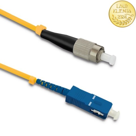 Qoltec Patchcord światłowodowy FC/UPC - SC/UPC | Singlemode | 9/125 | G652D | Simplex | 1m