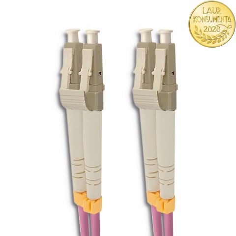 Qoltec Patchcord światłowodowy LC/UPC - LC/UPC | Multimode | 50/125 | OM4 | Duplex | 3m