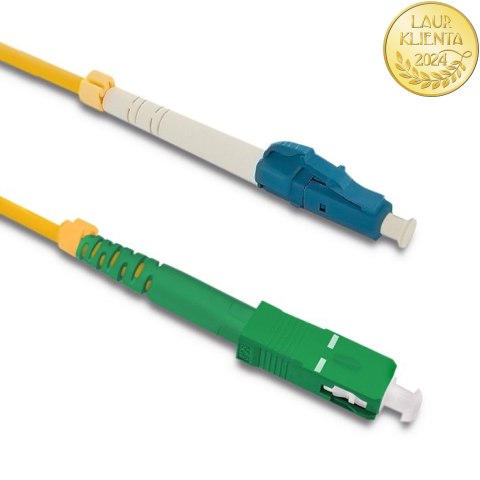 Qoltec Patchcord światłowodowy LC/UPC - SC/APC | Singlemode | 9/125 | G652D | Simplex | 1m