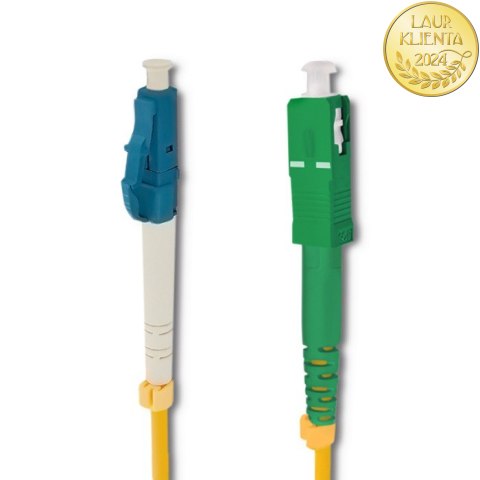 Qoltec Patchcord światłowodowy LC/UPC - SC/APC | Singlemode | 9/125 | G652D | Simplex | 2m