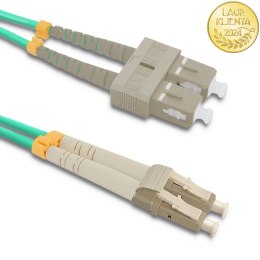 Qoltec Patchcord światłowodowy LC/UPC - SC/UPC | Multimode | 50/125 | OM4 | Duplex | 5m