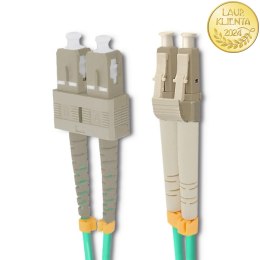 Qoltec Patchcord światłowodowy LC/UPC - SC/UPC | Multimode | 50/125 | OM4 | Duplex | 5m