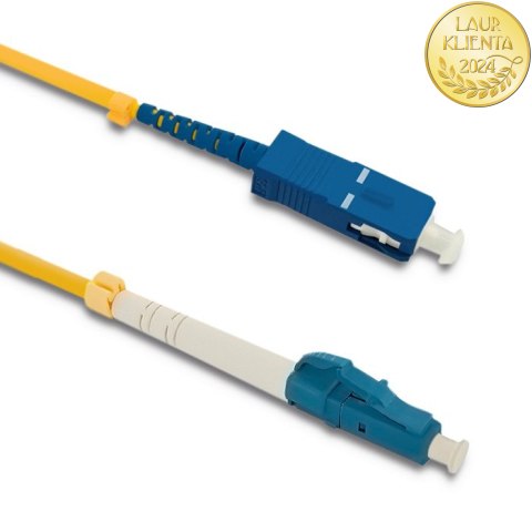 Qoltec Patchcord światłowodowy LC/UPC - SC/UPC | Singlemode | 9/125 | G652D | Simplex | 1m