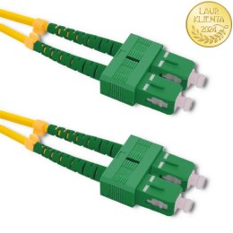 Qoltec Patchcord światłowodowy SC/APC - SC/APC | Singlemode | 9/125 | G652D | Duplex | 1.5m