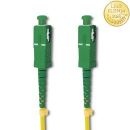Qoltec Patchcord światłowodowy SC/APC - SC/APC | Singlemode | 9/125 | G652D | Simplex | 3m