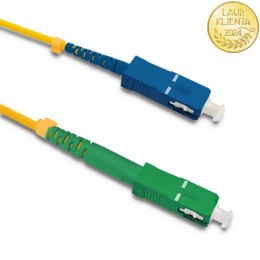 Qoltec Patchcord światłowodowy SC/APC - SC/UPC | Singlemode | 9/125 | G652D | Simplex | 1m