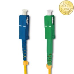 Qoltec Patchcord światłowodowy SC/APC - SC/UPC | Singlemode | 9/125 | G652D | Simplex | 3m
