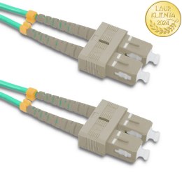 Qoltec Patchcord światłowodowy SC/UPC - SC/UPC | Multimode | 50/125 | OM4 | Duplex | 10m