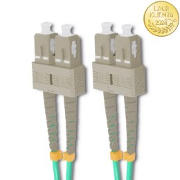 Qoltec Patchcord światłowodowy SC/UPC - SC/UPC | Multimode | 50/125 | OM4 | Duplex | 2m